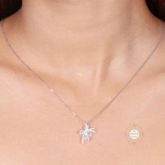 Sparkling SIlver Knot of Promise Necklace with Earring