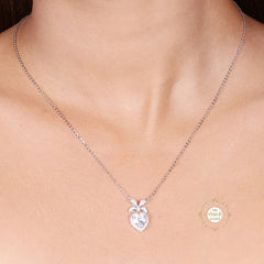 Sparkling Silver Twinkle Heart Necklace with Earring