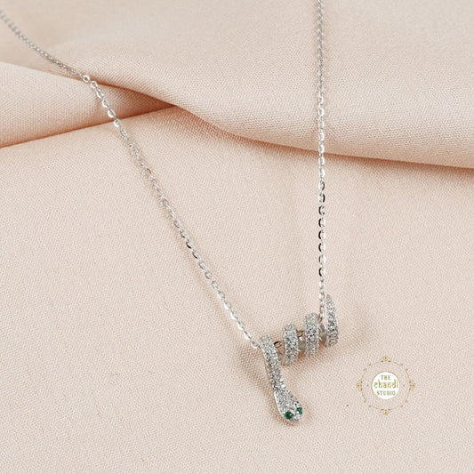 Sparkling Silver Enchanted Snake Trail Necklace