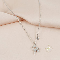 Sparkling Silver Dazzling Reindeer Spark Necklace