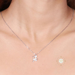 Sparkling Silver Dazzling Reindeer Spark Necklace
