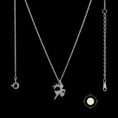 Sparkling Silver Dazzling Reindeer Spark Necklace