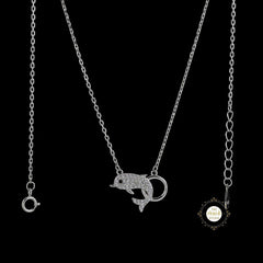 Sparkling Silver Gleaming Silver Fish Necklace