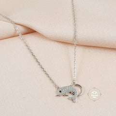 Sparkling Silver Gleaming Silver Fish Necklace
