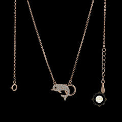 Sparkling Silver Gleaming Silver Fish Necklace