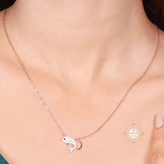 Sparkling Silver Gleaming Silver Fish Necklace