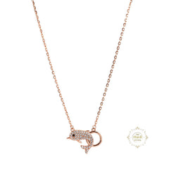 Sparkling Silver Gleaming Silver Fish Necklace