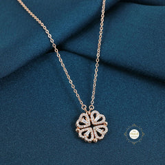 Sparkling Silver Lucky Hearts Magnet Necklace