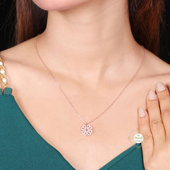 Sparkling Silver Lucky Hearts Magnet Necklace