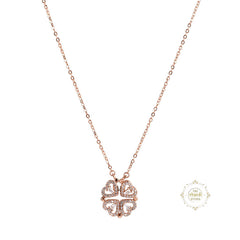 Sparkling Silver Lucky Hearts Magnet Necklace