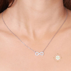 Sparkling Silver Infinity Necklace