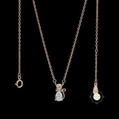 Sparkling Silver Kitty Necklace