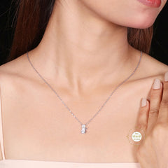 Sparkling Silver Kitty Necklace