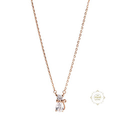 Sparkling Silver Kitty Necklace