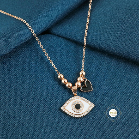 Sparkling Silver Evil Eye Necklace