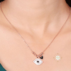 Sparkling Silver Evil Eye Necklace
