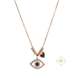 Sparkling Silver Evil Eye Necklace