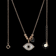 Sparkling Silver Evil Eye Necklace
