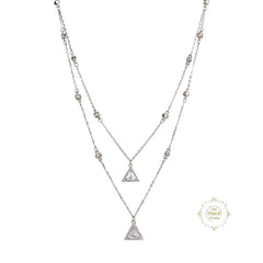 Sparkling Silver Twilight Triangle Spark Necklace