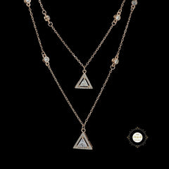 Sparkling Silver Twilight Triangle Spark Necklace