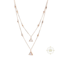 Sparkling Silver Twilight Triangle Spark Necklace