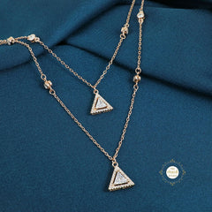 Sparkling Silver Twilight Triangle Spark Necklace