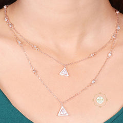 Sparkling Silver Twilight Triangle Spark Necklace