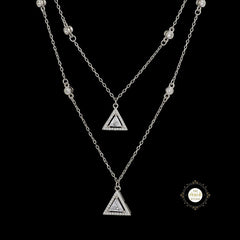 Sparkling Silver Twilight Triangle Spark Necklace