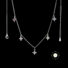 Sparkling Silver Twinkle of Pallet Hues Necklace