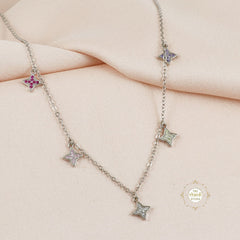 Sparkling Silver Twinkle of Pallet Hues Necklace