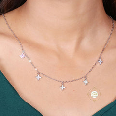 Sparkling Silver Twinkle of Pallet Hues Necklace