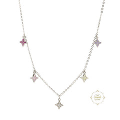 Sparkling Silver Twinkle of Pallet Hues Necklace