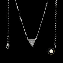 Sparkling Silver Gleaming Triangle Necklace