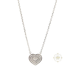 Sparkling Silver Gleaming Heart Prism Necklace