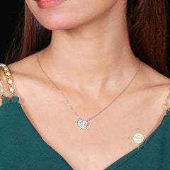 Sparkling Silver Gleaming Heart Prism Necklace