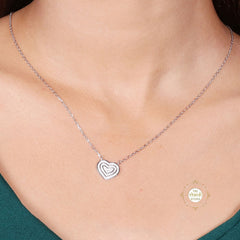 Sparkling Silver Gleaming Heart Prism Necklace