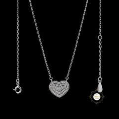 Sparkling Silver Gleaming Heart Prism Necklace