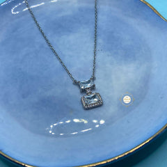 Sparkling Silver Hanging Necklace