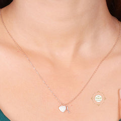 Sparkling Silver Heart Key Necklace