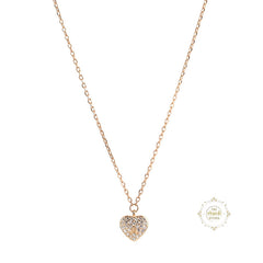 Sparkling Silver Heart Key Necklace