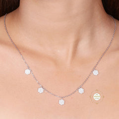 Sparkling Silver Shimmering  Necklace with Earring