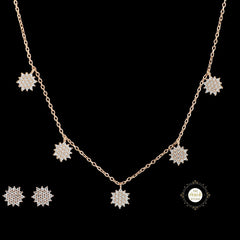 Sparkling Silver Shimmering  Necklace with Earring