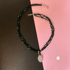 Sparkling Lustrous Orbit Necklace with Earring