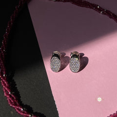 Sparkling Lustrous Orbit Necklace with Earring