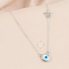 Sparkling Silver Evil Eye Necklace