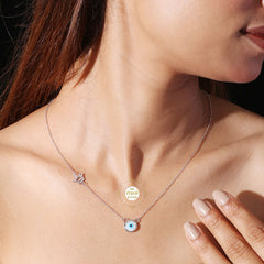 Sparkling Silver Evil Eye Necklace