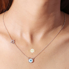 Sparkling Silver Evil Eye Necklace