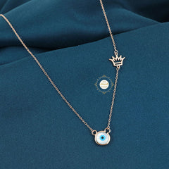 Sparkling Silver Evil Eye Necklace