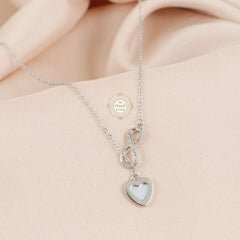 Sparkling Silver Infinity Heart Necklace