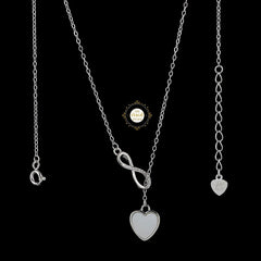 Sparkling Silver Infinity Heart Necklace